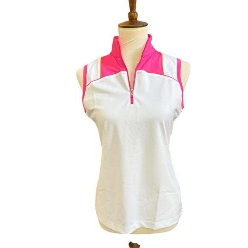 NWT EP NY GOLF Women's Pink and White Sleeveless Top Size S